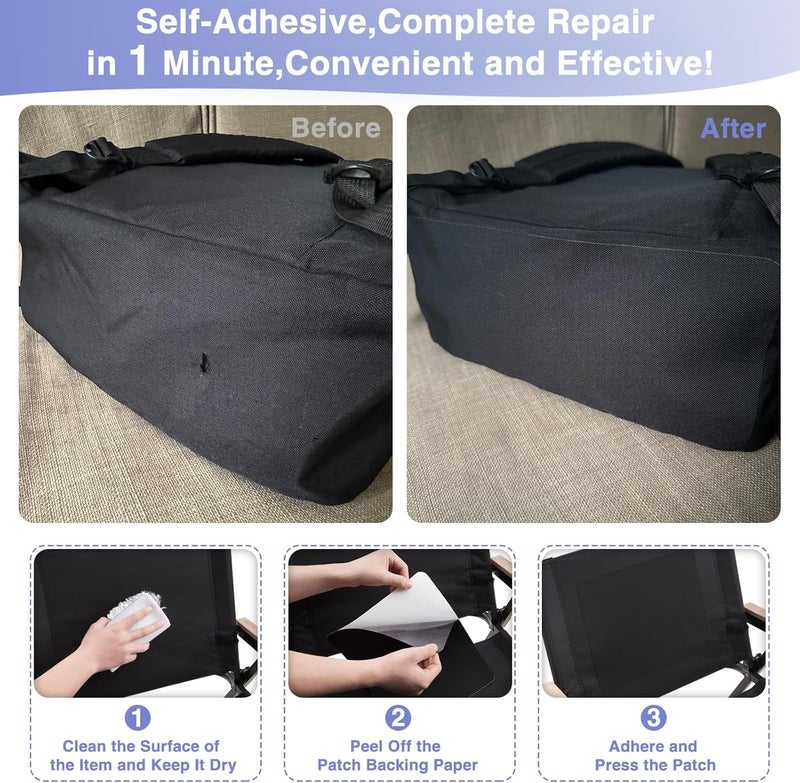 Gheeidau Canvas Repair Patch 9×11 Inch 3Pcs Waterproof Self-Adhesive Fabric Repair Patch for Tents,Boat Cover,Pop Up Canopy,Patio,Bags,Car Seats,Sofas,Furniture Cover(Dark Grey) - Image 5